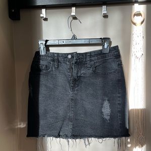 Black denim skirt